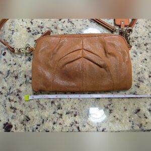 Monserat De Lucca Small Tan Leather Crossbody Purse